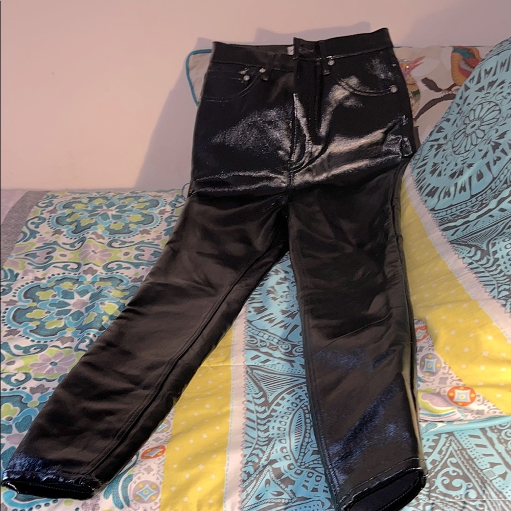 We the Free Black Shiny Pleather Type